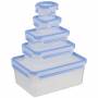 Emsa - EMSA CLIP & CLOSE Rectangular Caja Azul, Transparente 5pieza(s)