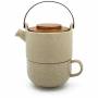 Bredemeijer - Tea-for-one Umea beige / madera de acacia tapa 142024