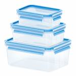 Emsa - EMSA CLIP & CLOSE Rectangular Caja Azul, Transparente 3pieza(s)