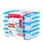 Emsa - EMSA 515645 Rectangular Caja 1.2L Azul, Transl�cido 3pieza(s) recipiente de almacenar comida